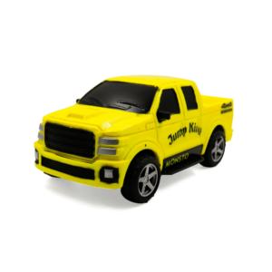 Yellow pull-back pickup truck