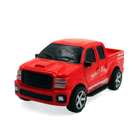 Red pull-back pickup truck