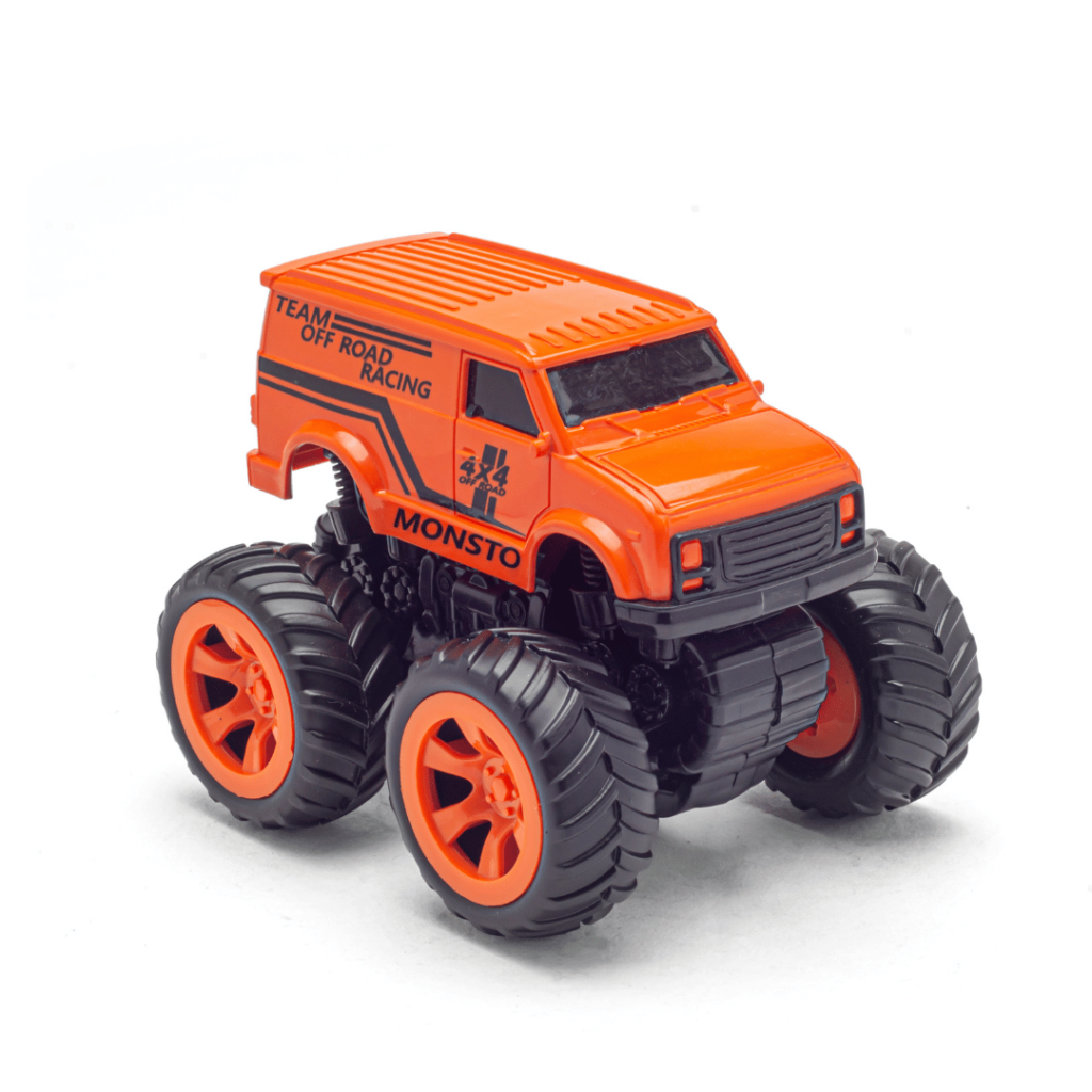 Monsto Orange Monster truck Van, Monster truck friction power