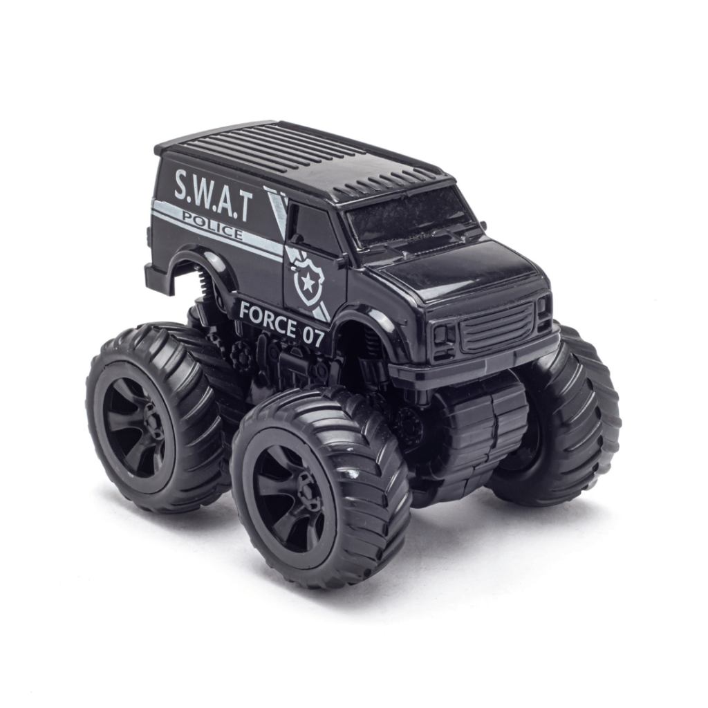 Monsto Police Black Monster truck Van, Monster truck friction power