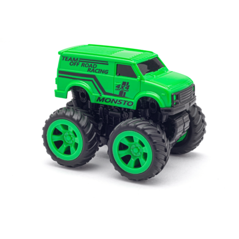 Monsto Green Monster truck Van, Monster truck friction power