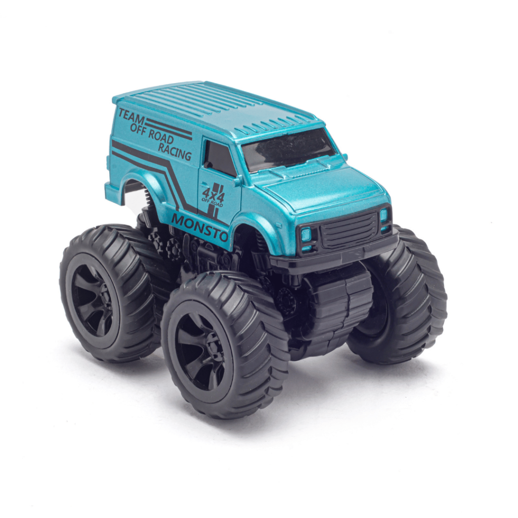 Monsto Metallic Blue Monster truck Van, Monster truck friction power