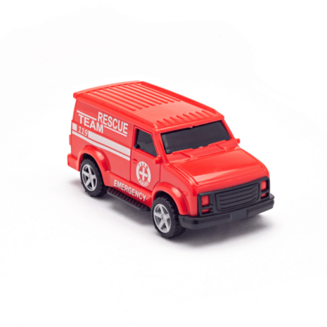 Rescue Red Van pull-back car