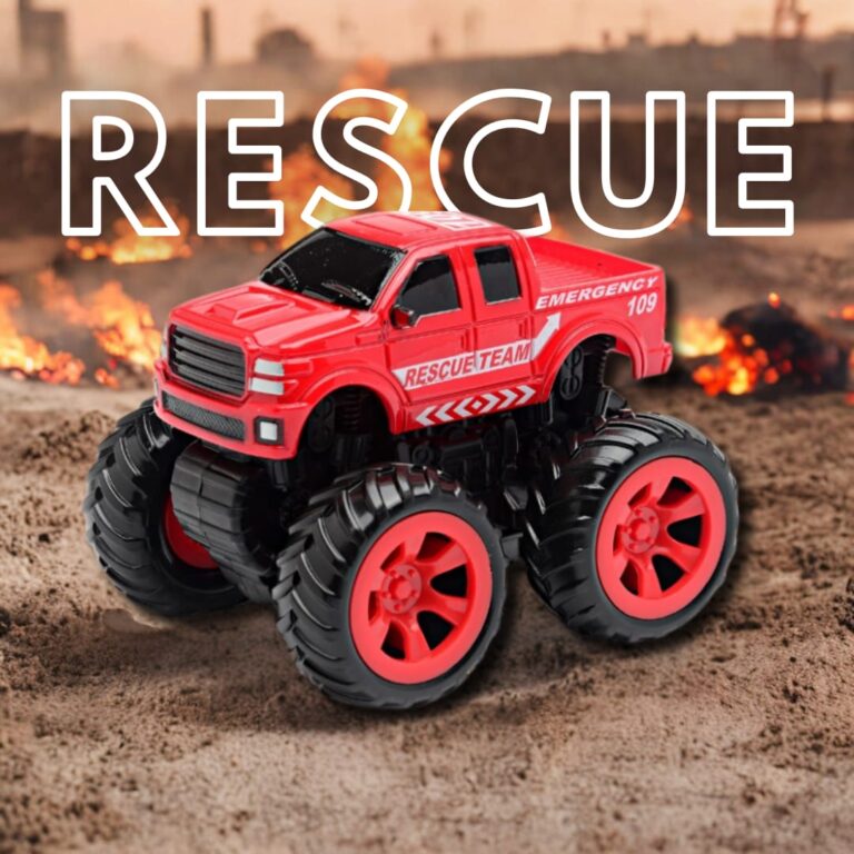 Monsto Rescue Pickup Truck, 4WD Monster Truck