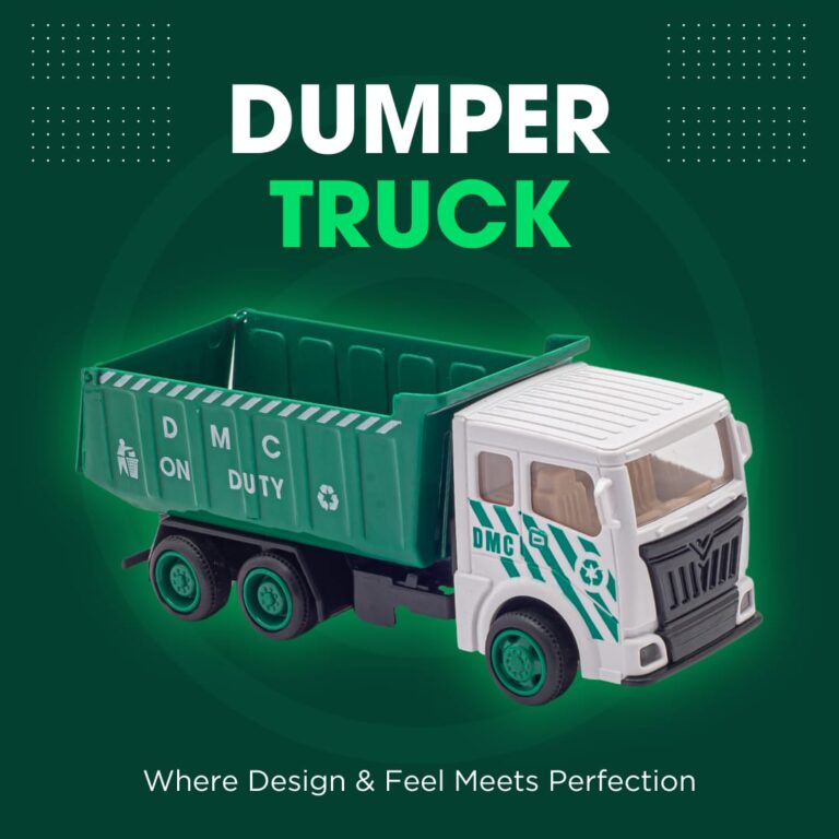 Monsto pull back DMC garbage truck toy Green