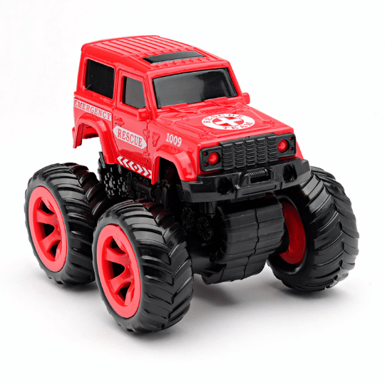 Monsto Rescue Red Monster truck Jeep, Monster truck friction power